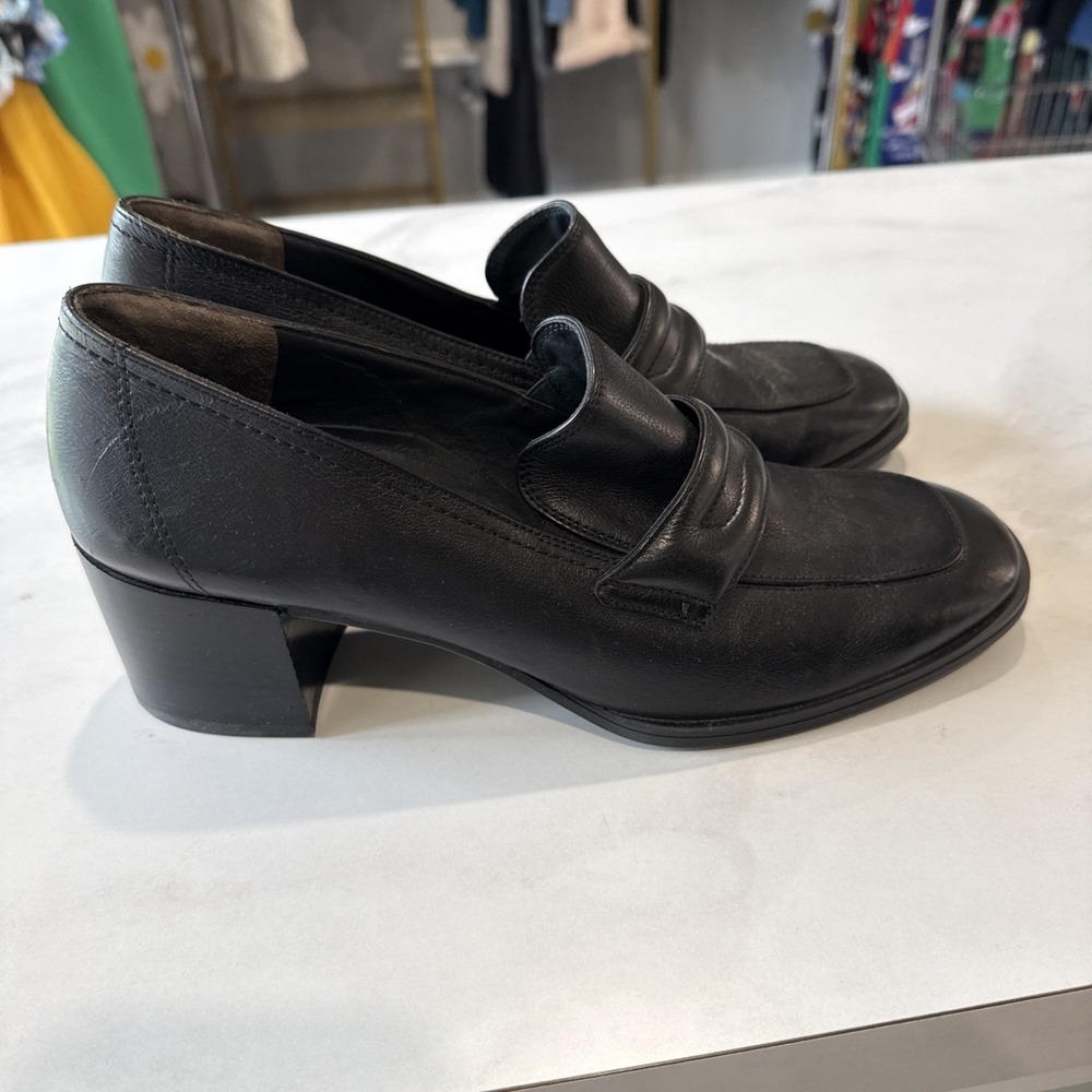 Paul Green Nero Penny Loafer Pump in Soft Black Leather Size 7
